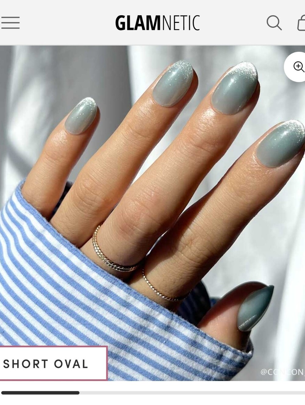 GLAMnetic Press-On Nails, Unicorn Tears, Shimmery Aqua Blue NEW - Picture 7 of 7
